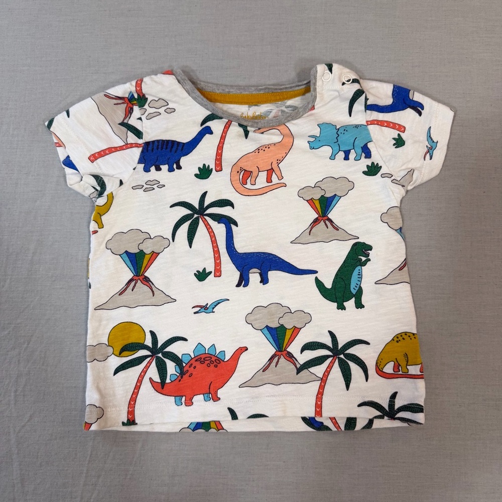 Baby Boden Multicolor Dinosaur Print Tee